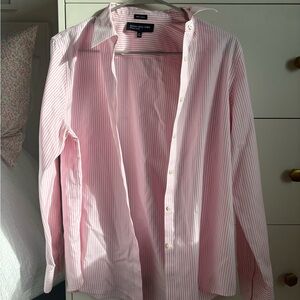 Johnes New York Pink and White Striped Button Down